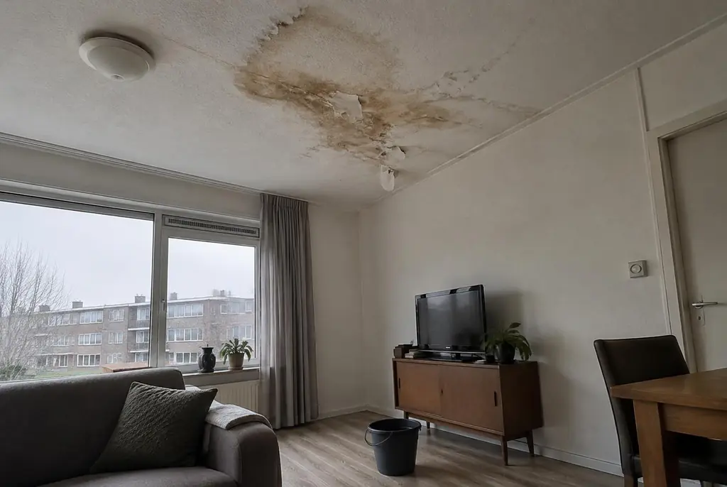 Lekdetectie Nootdorp – vochtplek op het plafond onder een badkamer